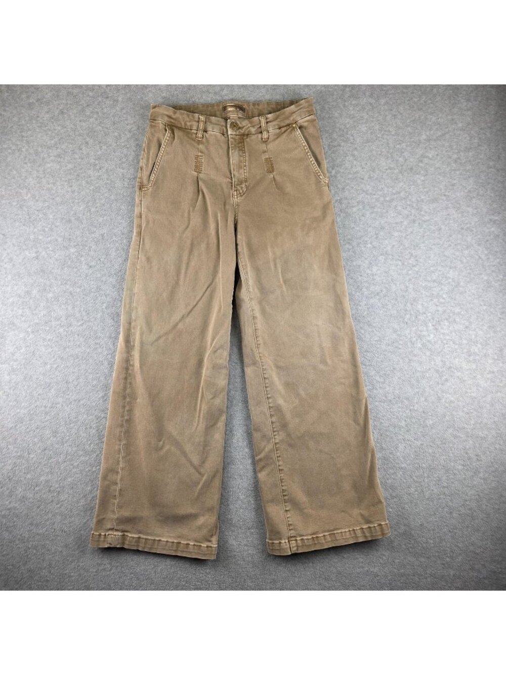 KUT From The Kloth Pants Womens 4 Beige Meg Wide Leg High Rise Pleated Chino
